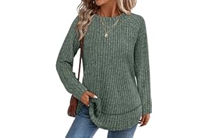 WIHOLL Long Sleeve Shirts for Women Fall Sweaters 2025 Lightweight Casual Tunic Tops Loose Fit Winter Clothing S-2XL
