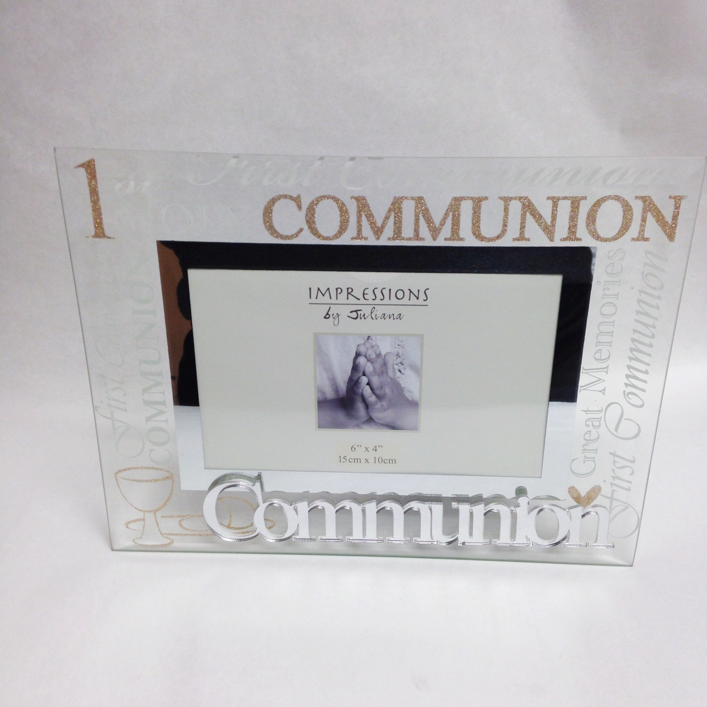 First Communion Mirrored Words Photo Frame Lovely Celebration Gift