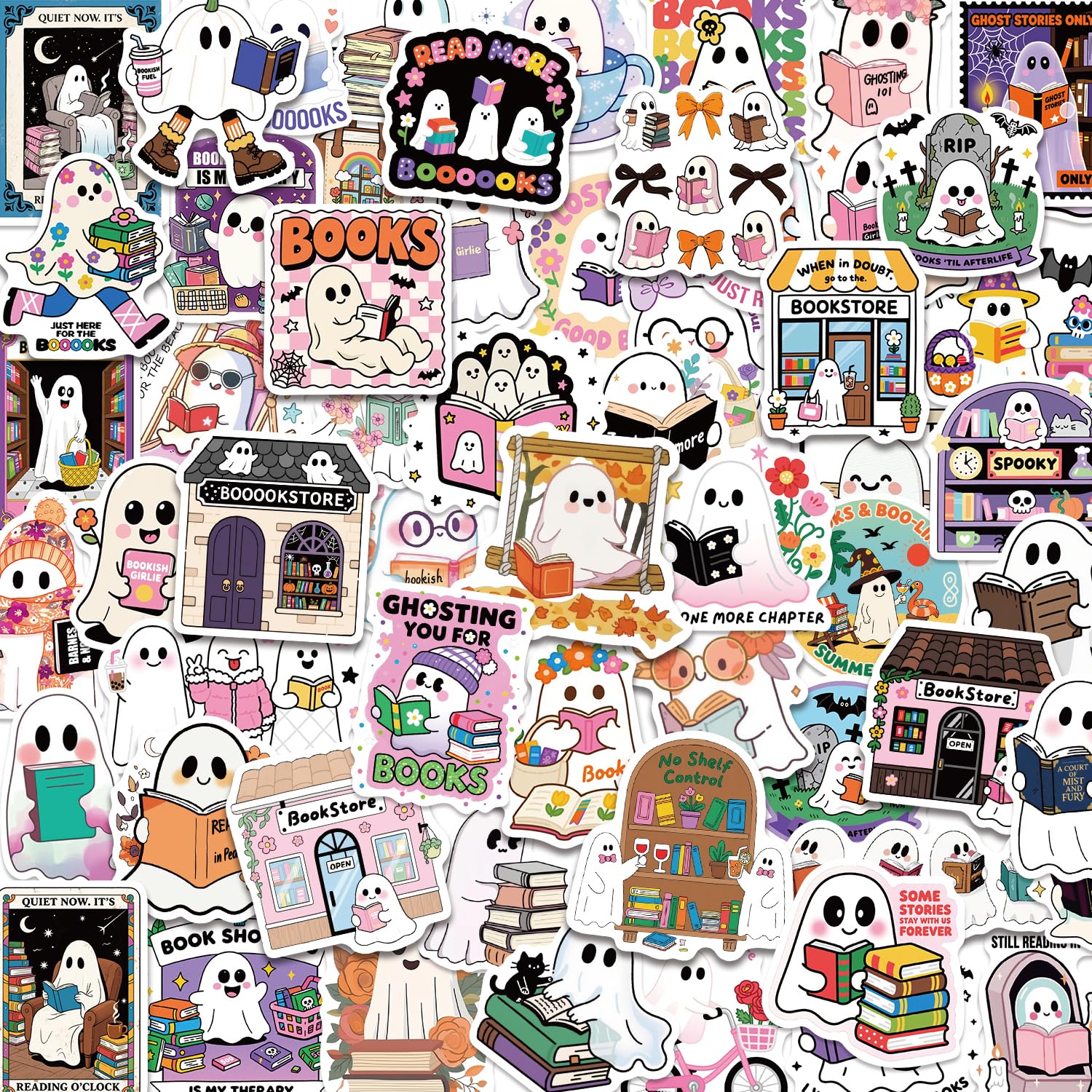 Photo 1 of 100PCS Book Stickers for Kindle Ghost Bookish Stickers Reading Book Lover Stickers for Kids Booktok Sticker Pack for Adult