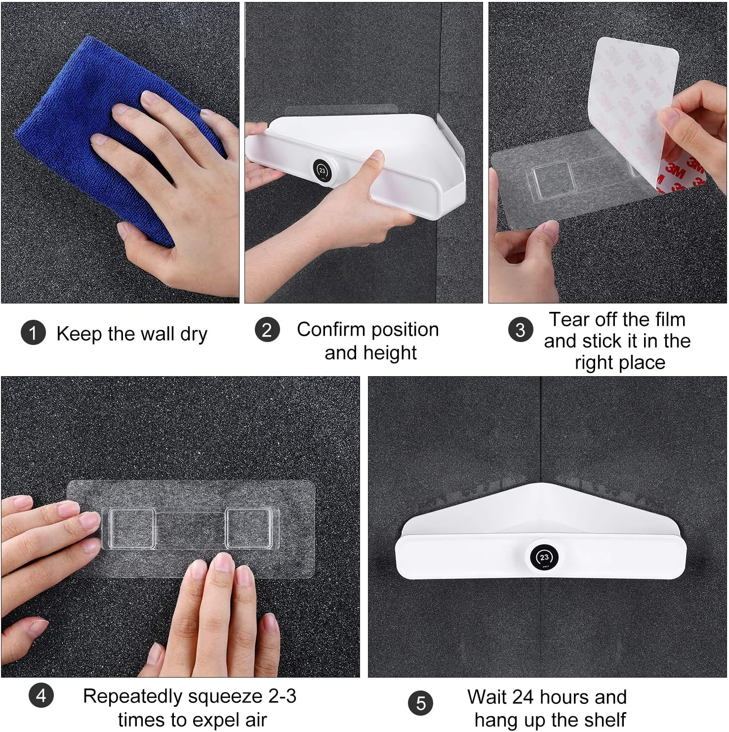 Homfa Estante de Ducha en Pared sin Taladrar de ABS ...