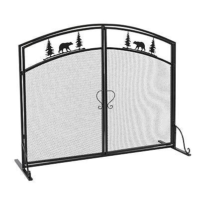 Buy Knocbel 39x31in Mesh Fireplace Screen With Double Doors Wrought Iron Panel Fire Spark Guard Gate Safety Protector Black Online In Turkey B08smcf7cr