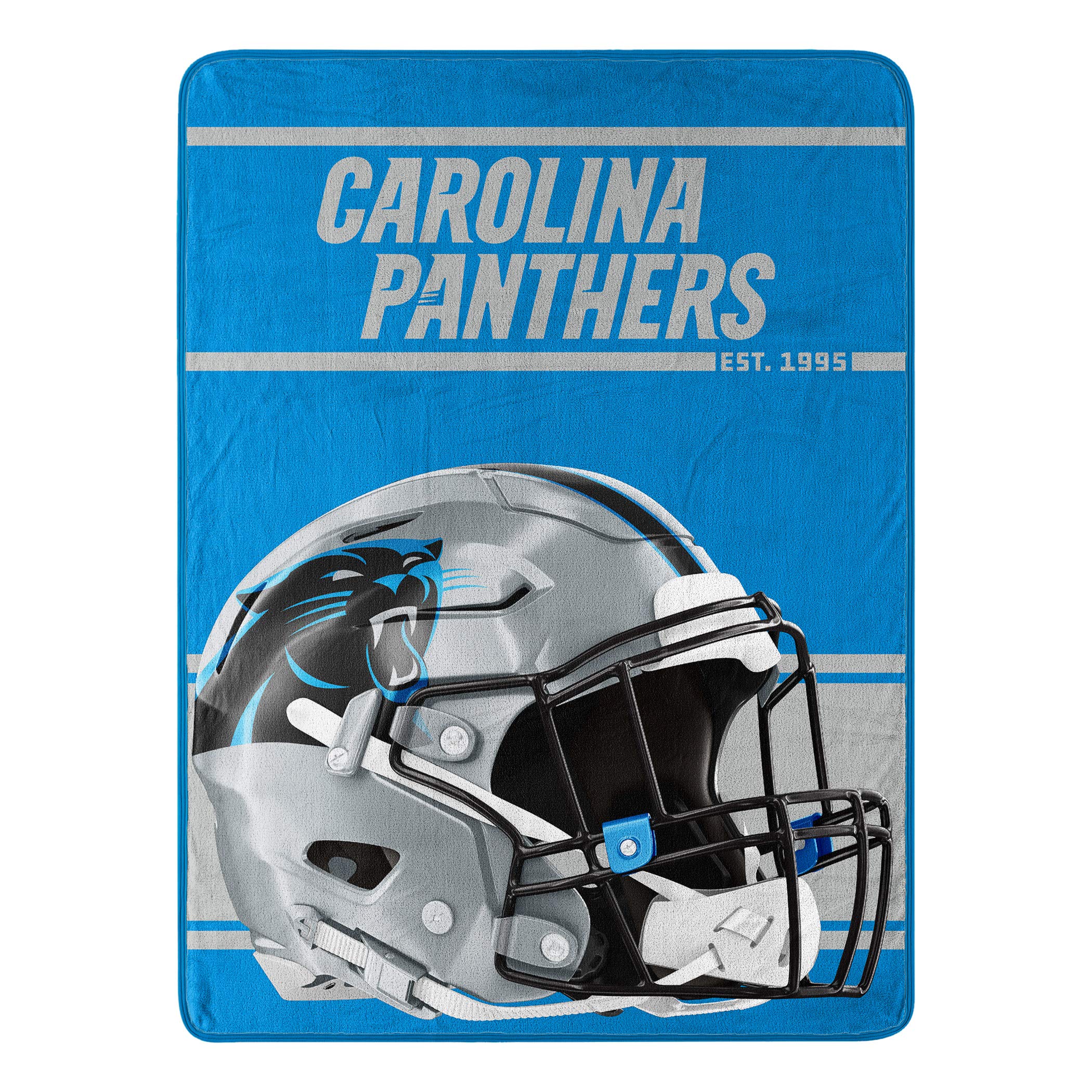 Northwest NFL Carolina Panthers 46x60 Micro Raschel Run Design Rolled Blanket, Team Colors, One Size (1NFL059050018RET)
