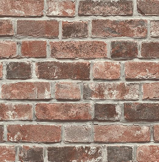 Amazon Nextwall アンティーク調 レンガ 剥がして貼れる壁紙 レッド Nw 壁紙