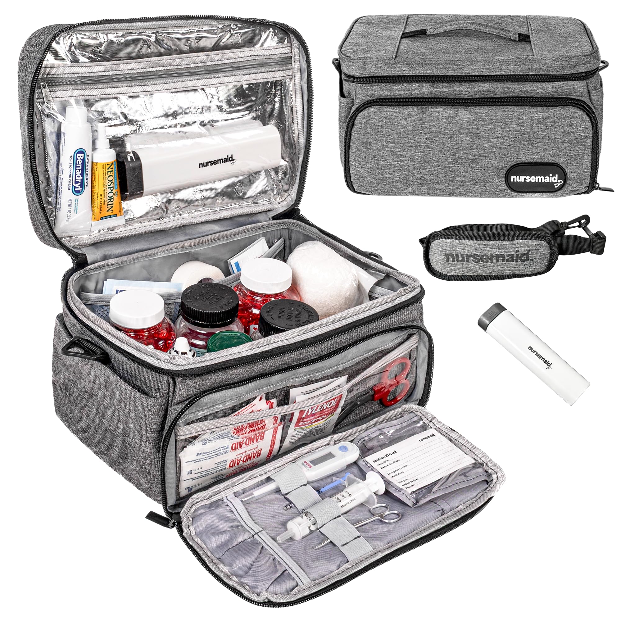Photo 1 of *Missing Parts - Check clerk notes*
nursemaid Medication Bag with 7-Day Pill Organizer & Medical ID Card Included | Insulin Cooler Travel Case & Medicine Bag with Temp Control & Zipper Pouch for Injectables | Pill Bottle Organizer