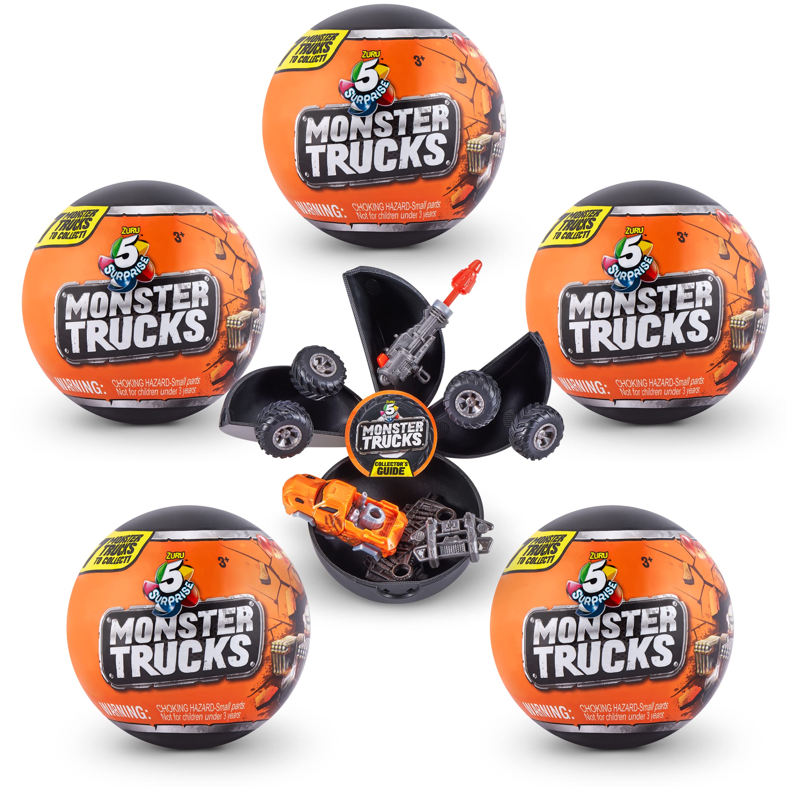 5 Surprise Monster Truck Series 1, Mystery Capsule Collectible (5 Pack)