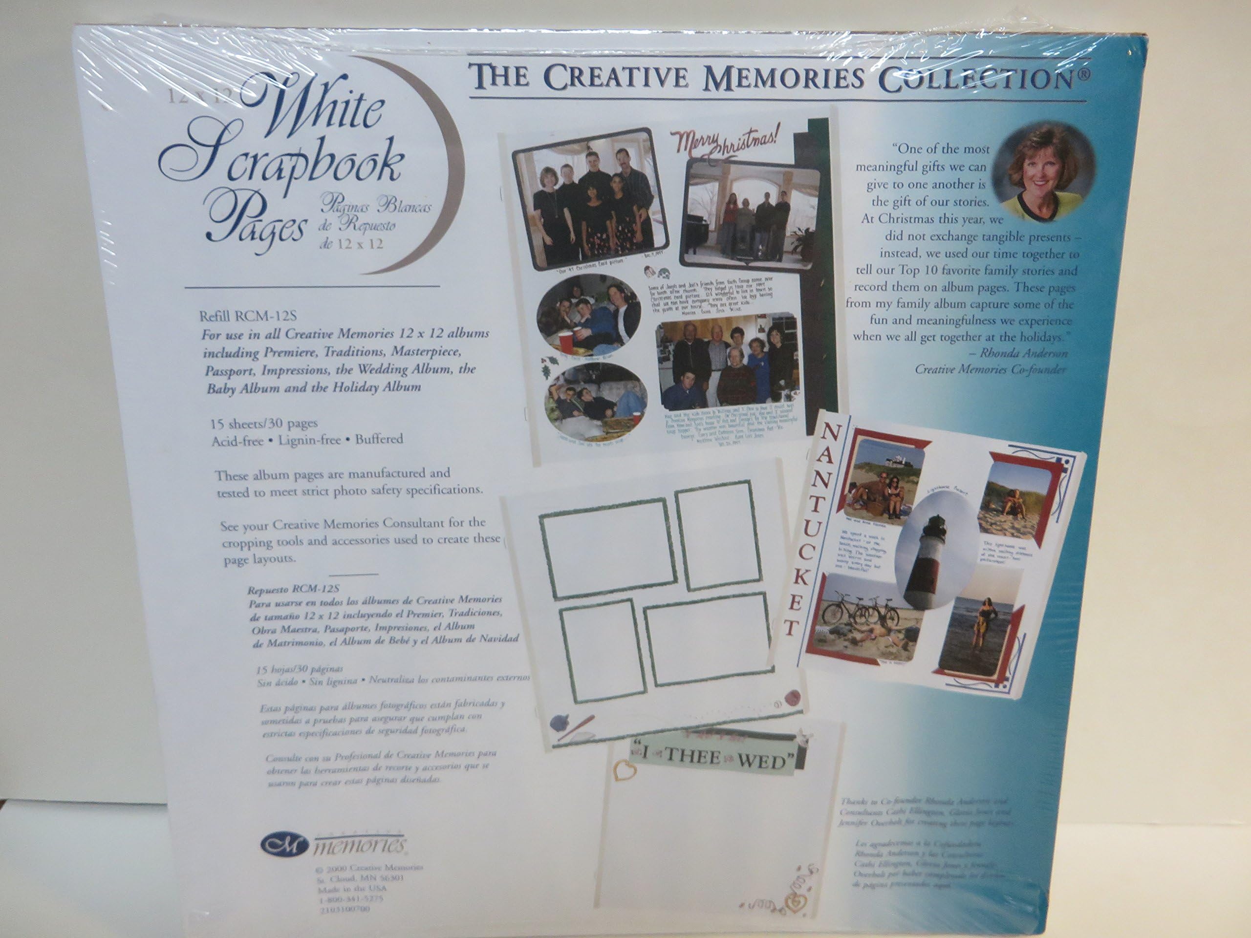 The Creative Memories Collection 12 x 12 12x12 White Scrapbook Pages 15-sheet Refill RCM-12S (2000)