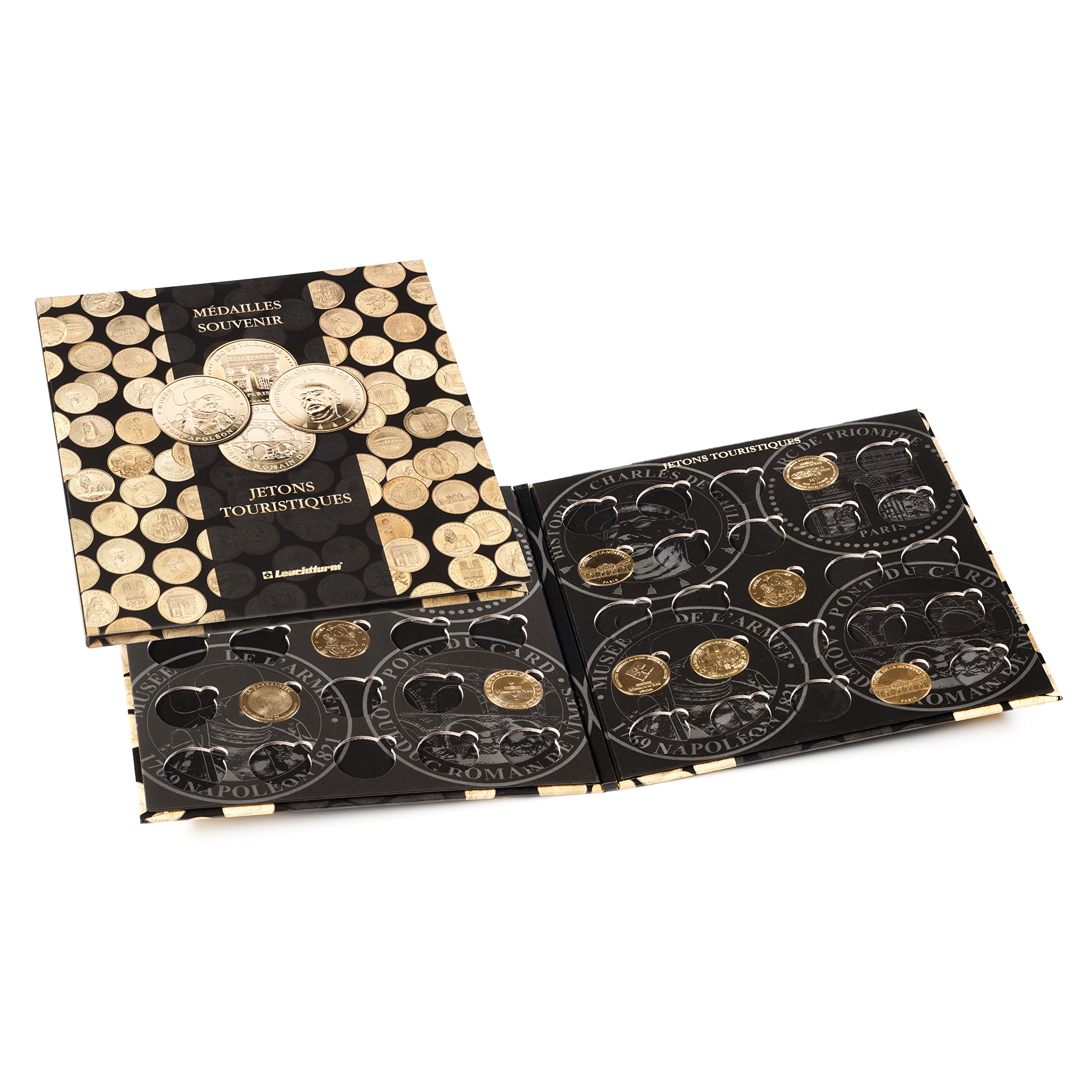 Leuchtturm 341653 Presso coin album for 50 Medailles Touristiques - coin collection album for 50 collector coins