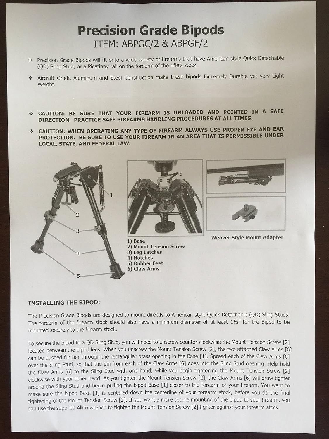 CVLIFE 6-9 Inches Tactical Rifle Bipod Adjustable Spring Return with Adapter : Sports & Outdoors