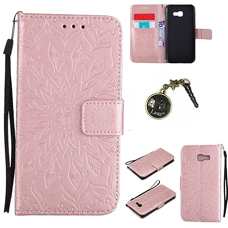 für Smartphone Samsung Galaxy A5 2017 Hülle, Leder Tasche für Samsung Galaxy A5 2017 Flip Cover Handyhülle Bookstyle mit Magn