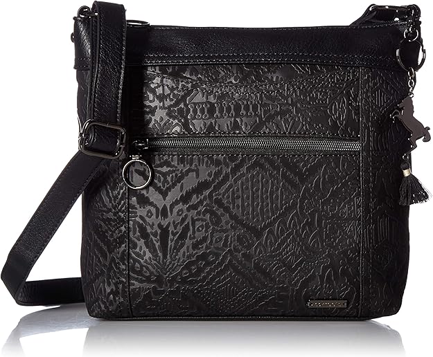 Sakroots UnisexAdult Arcadia Finn Crossbody Cross Body, Black, One