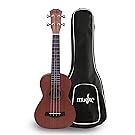 Soprano Ukulele 21 Inch Sapele Ukulele with Gig Bag for Kids and Beginners Matt Finish Ukulele with Sound Hole Designed
