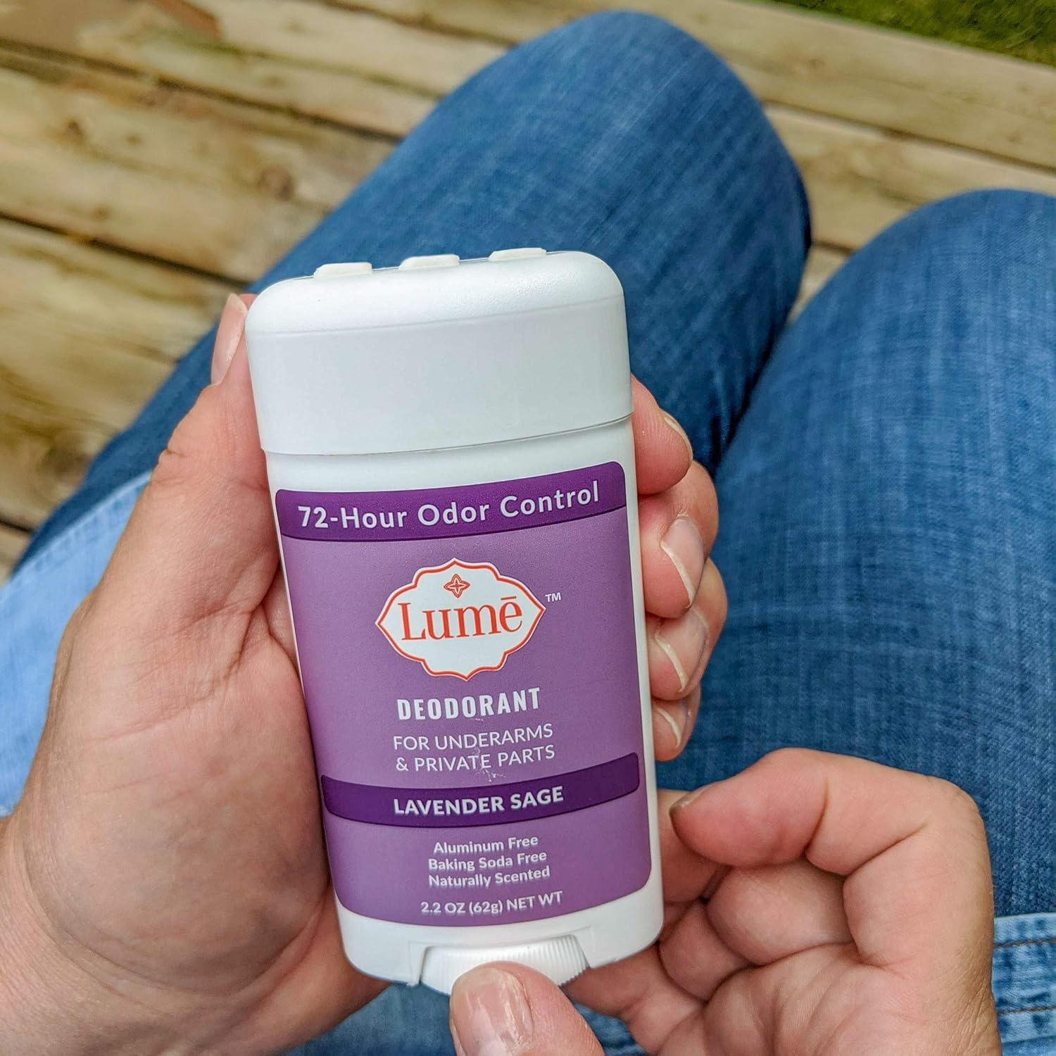 Lume Natural Deodorant - Underarms and Private Parts - Aluminum Free, Baking Soda Free, Hypoallergenic, and Safe For Sensitive Skin - 2.2 Ounce Stick Two-Pack (Lavender Sage) : Beauty