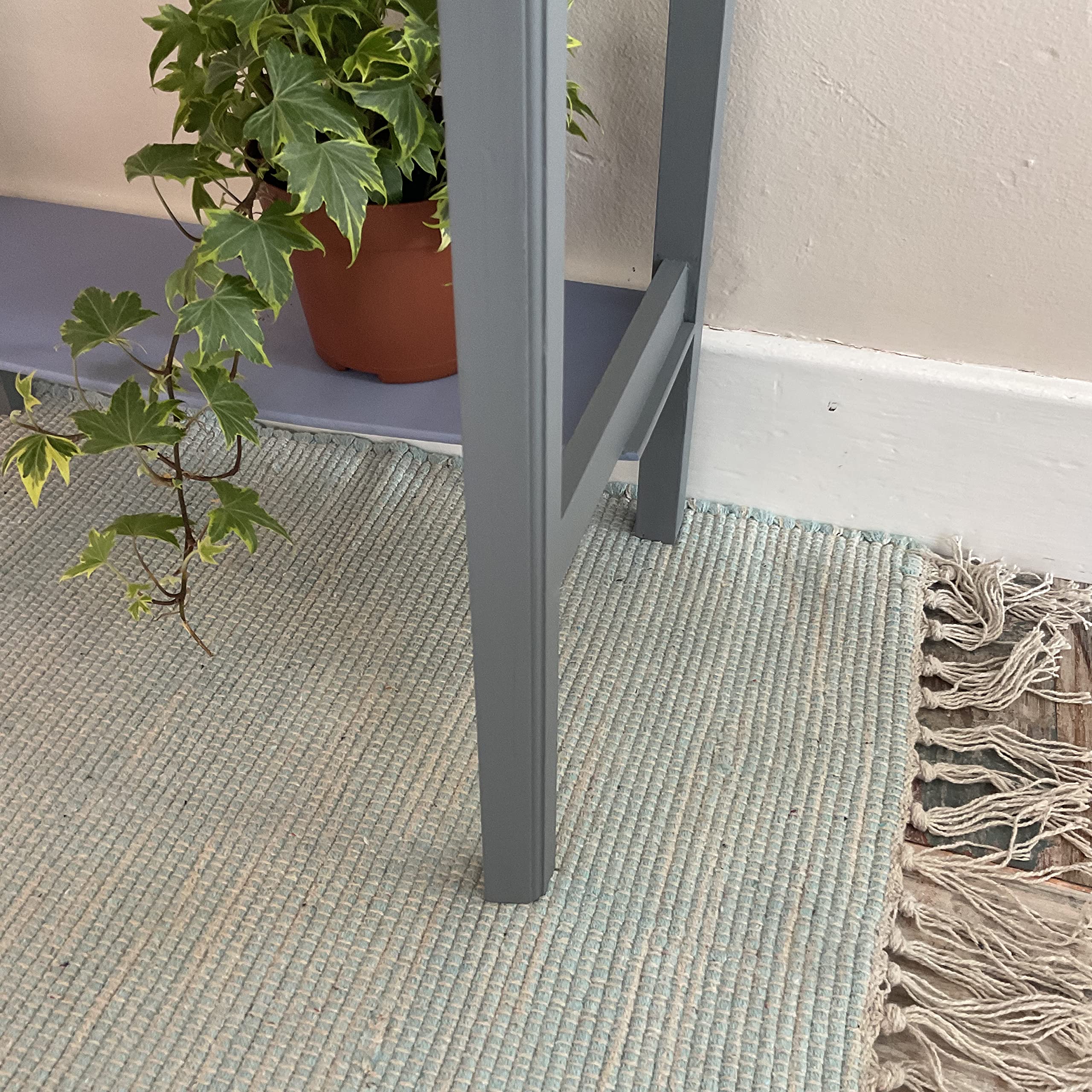 Second Nature Online Duck Egg Blue Hush Soft Cotton Rug Hand Loomed and GoodWeave Certified Small 60 cm x 90 cm