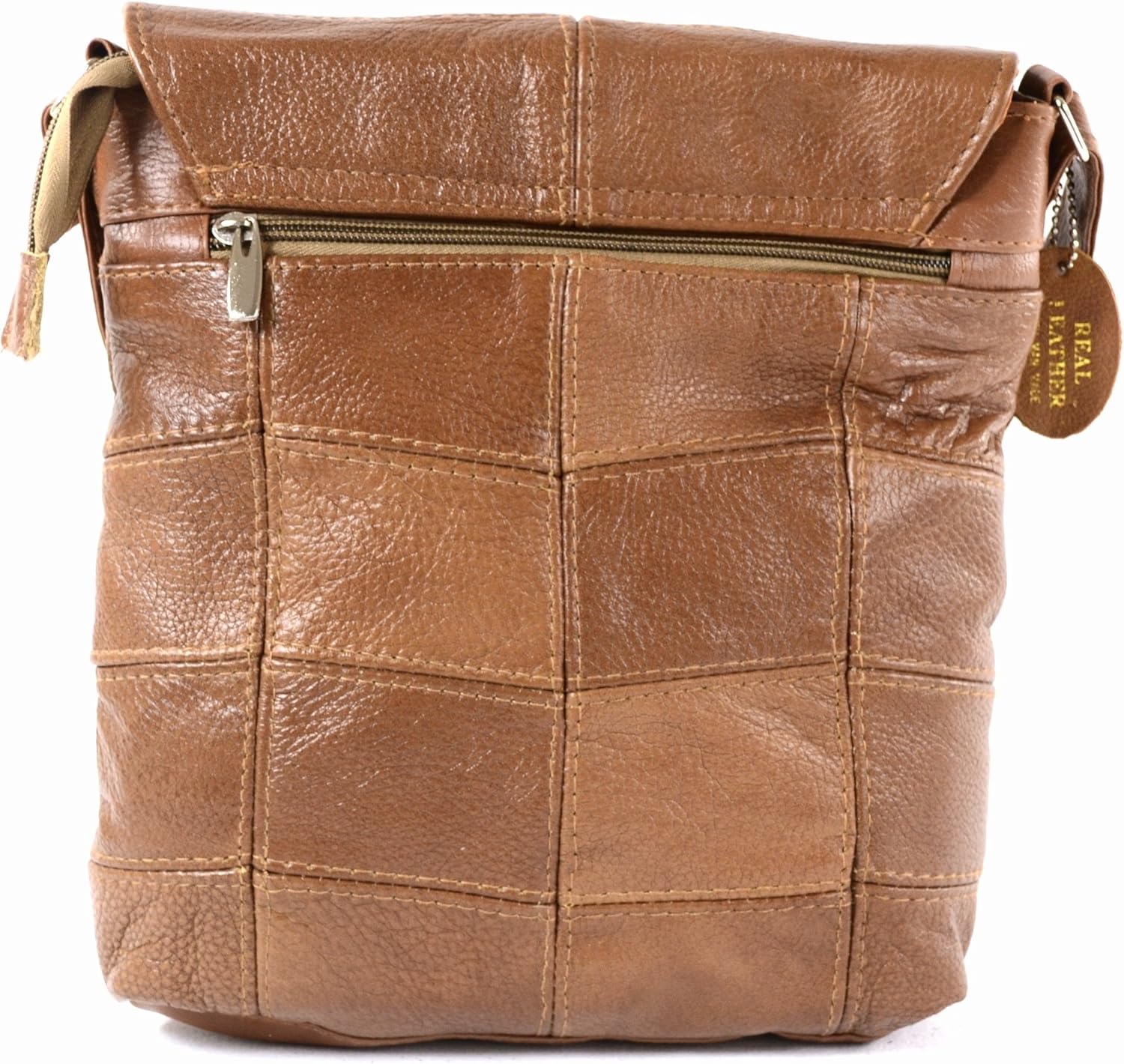 Ladies Leather Cross Body Bag/Shoulder Bag (Tan), Brown - Image 3