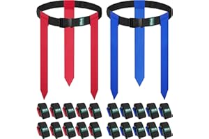 Hilhook Flag Football Belts, 10 Sets / 20 Sets of Adjustable Flag Football Set with Flags for Kids Youth and Adults Training
