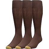 GOLDTOE mens Canterbury Over-the-calf Dress Socks, 3-pairs