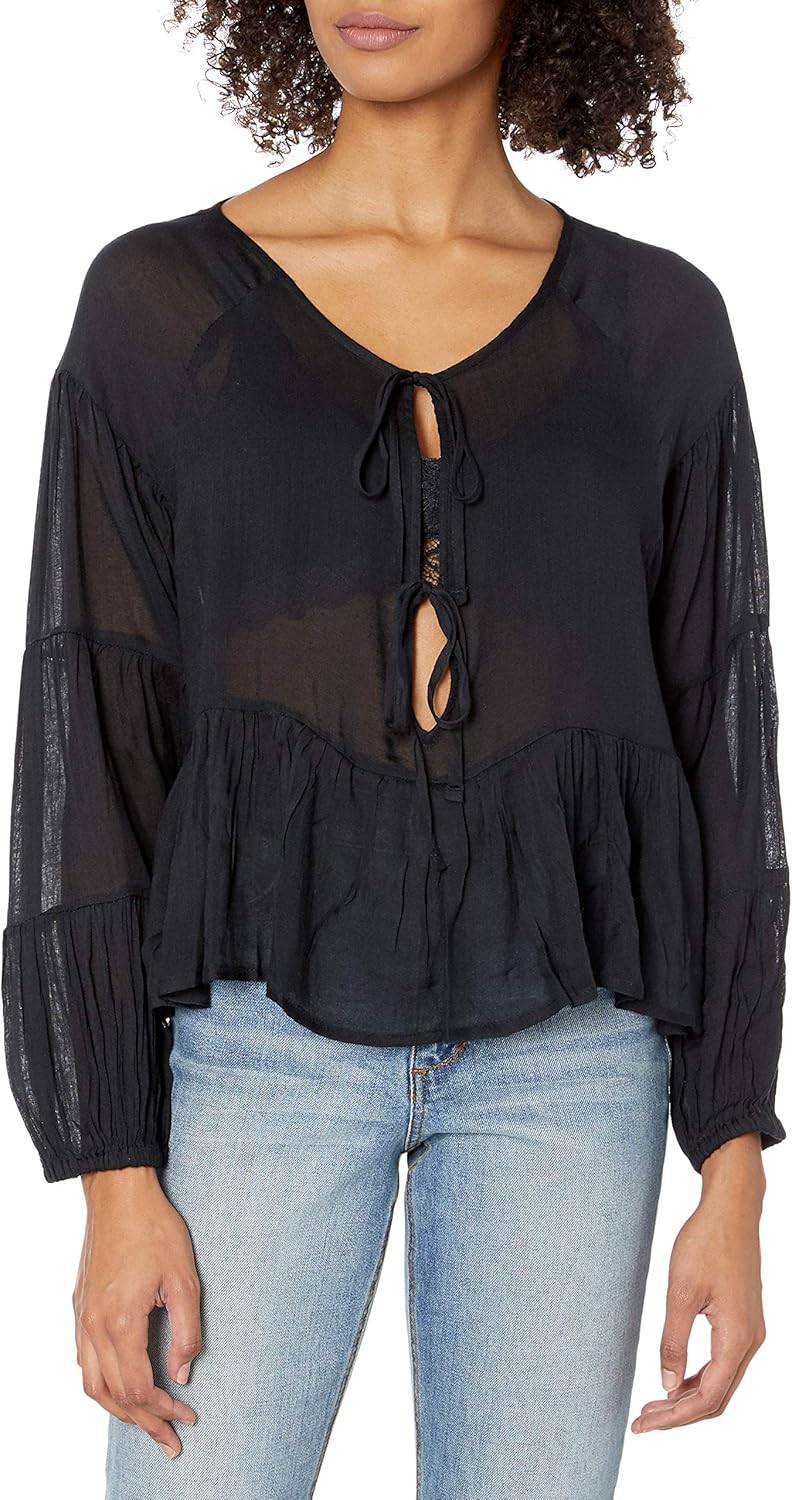 BILLABONG Womens Long Sleeve Woven Top Amazon.ca Clothing & Accessories