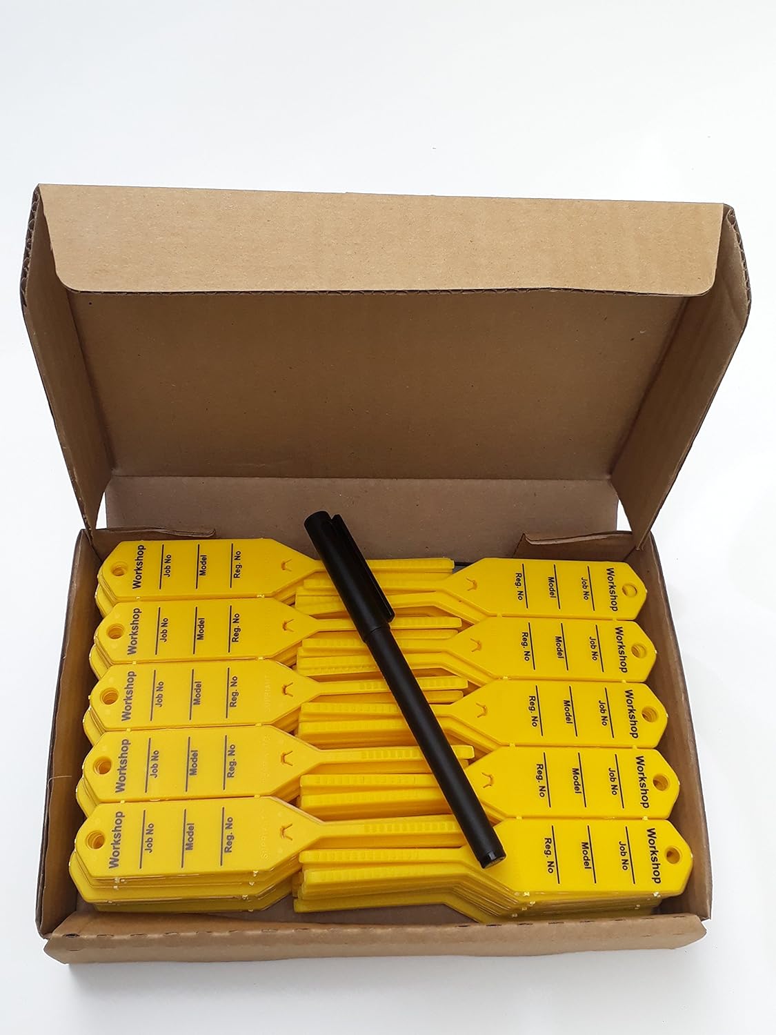 Car Key Tags for Mechanic/Service Yellow self Locking Auto Key Tags