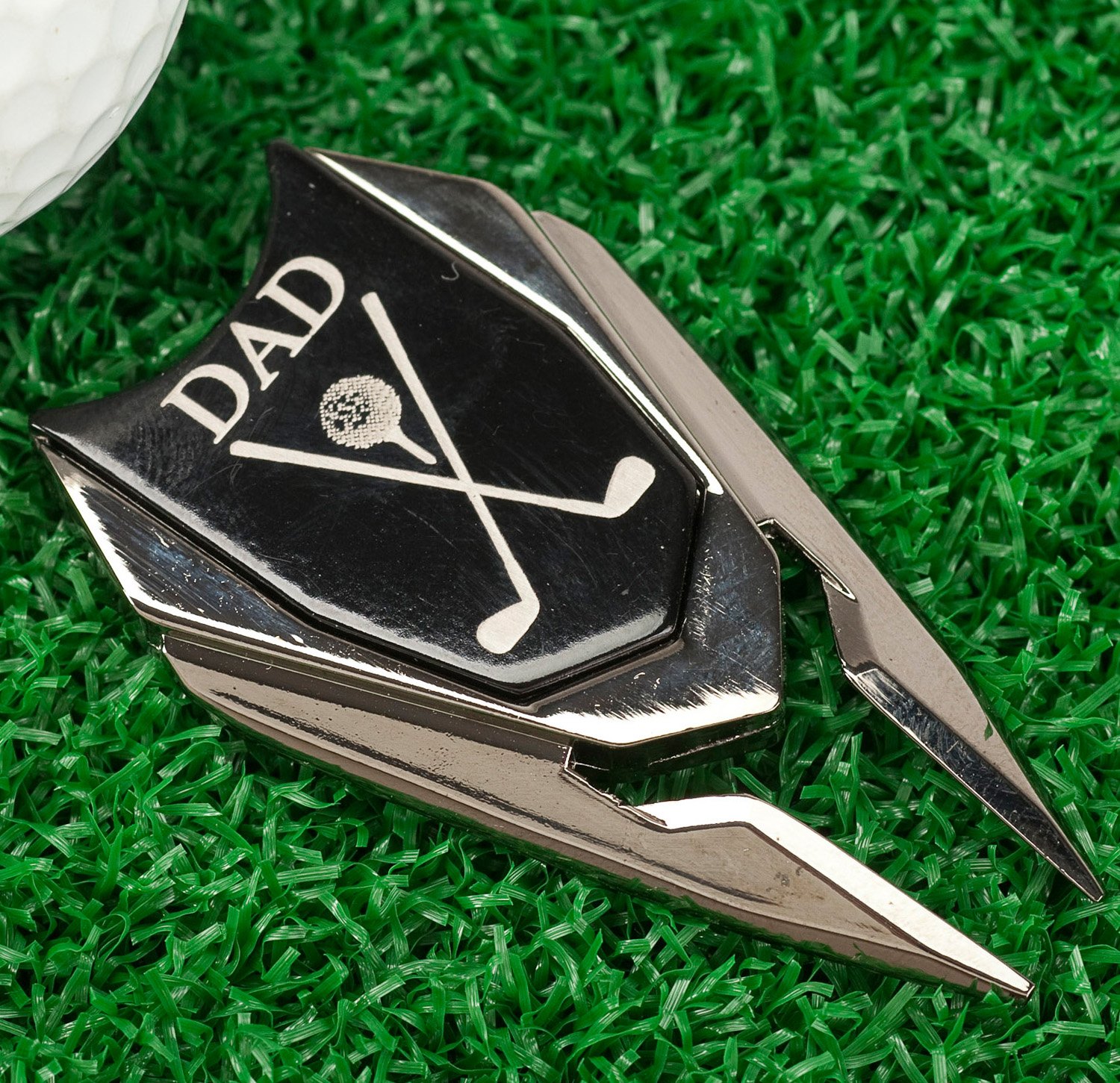 The Quintessential Hostess DAD Engraved Golf Gift Divot Tool and Ball Marker (Black) - Dad Personalized Gift, Dad Birthday Gift, Gift for Dad, Gift for Him
