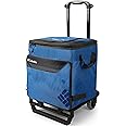 Columbia Crater Peak 50 Can Rolling Thermal Pack with All Terrain Cart, 80 lb. Capacity , Blue