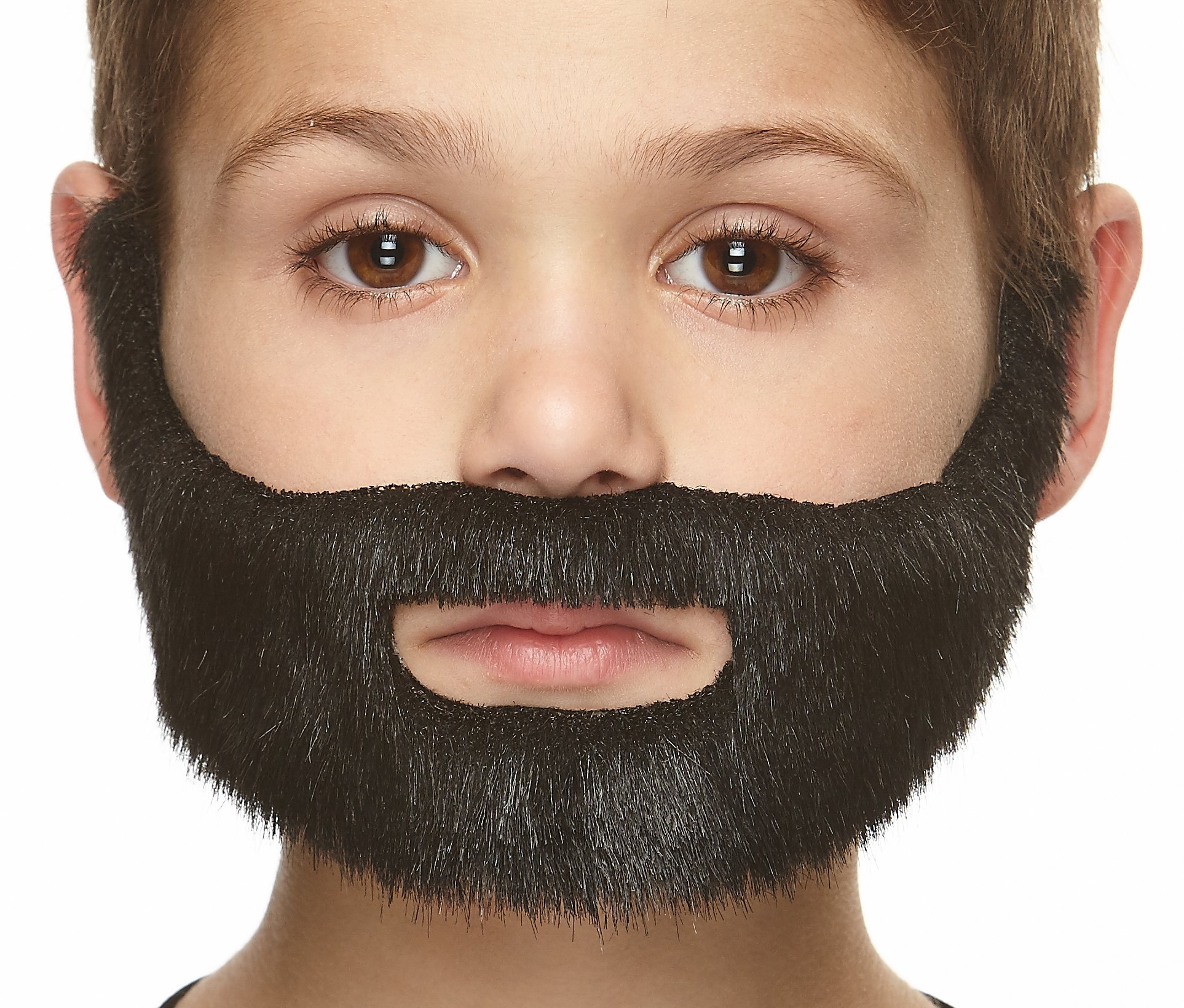 Mustaches Self Adhesive, Novelty, Small Nobleman Fake Beard, Black Lustrous Color