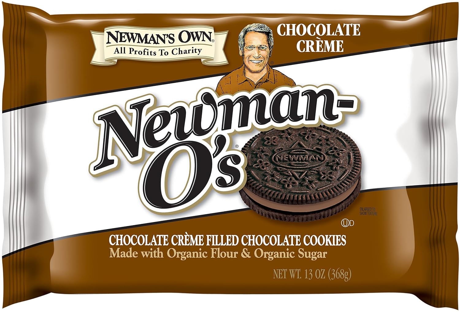 Newman's own newman-o's, chocolate creme filled chocolate cookies, chocolate creme (757645021425)