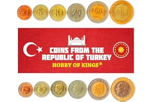 HOBBY OF KINGS Set of 6 Coins from Turkey. 1, 5, 10, 25, 50 KURUS, 1 Lira. 2009-2020