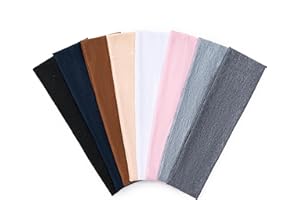 CADONO 8 Pcs Soft Fabric Non-Slip Headbands for Women, Elastic Bands for Fitness Yoga Running (Multicolor)