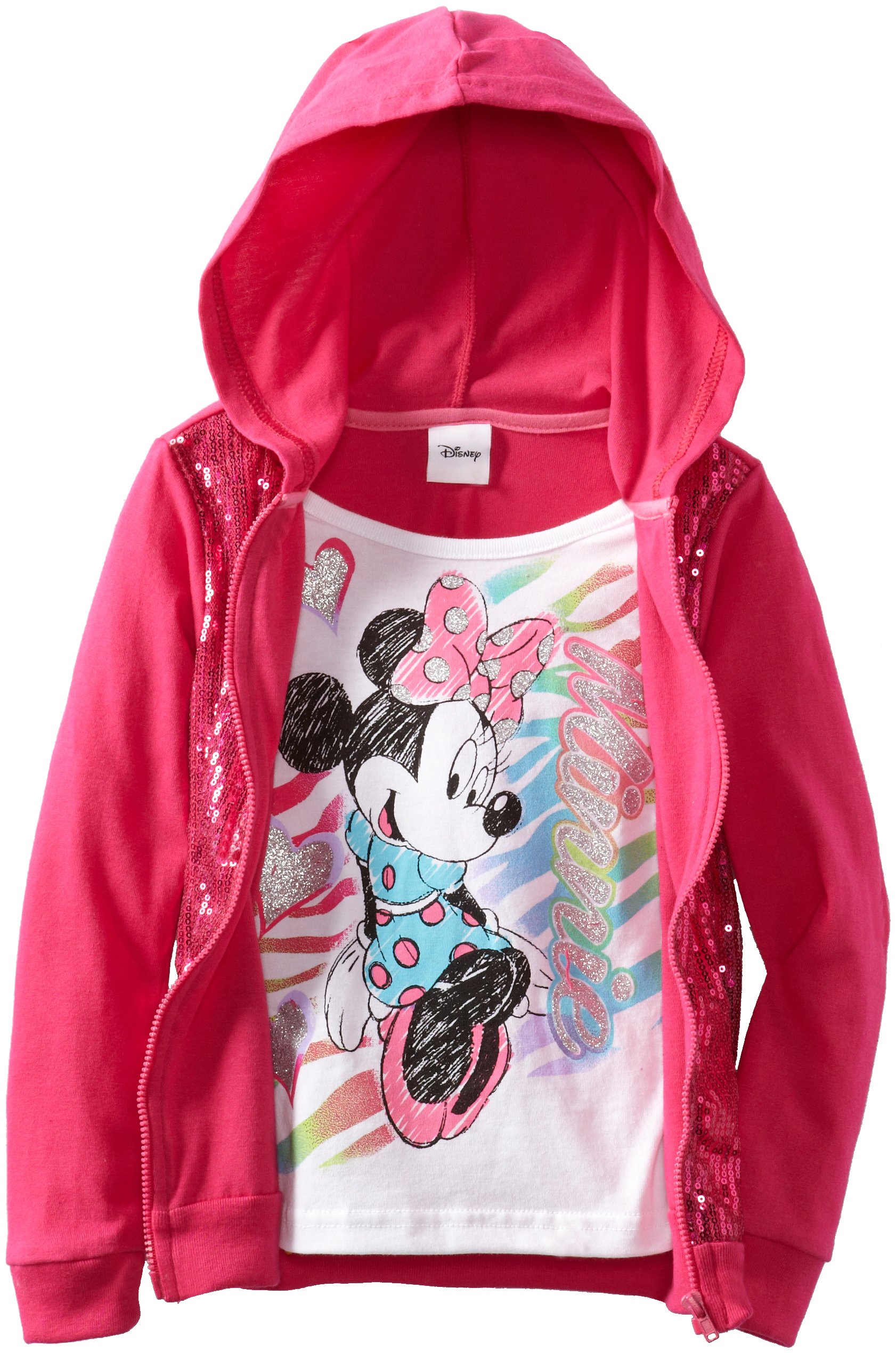 Disney Girls' Minnie Mouse Mock Hoodie Jacket