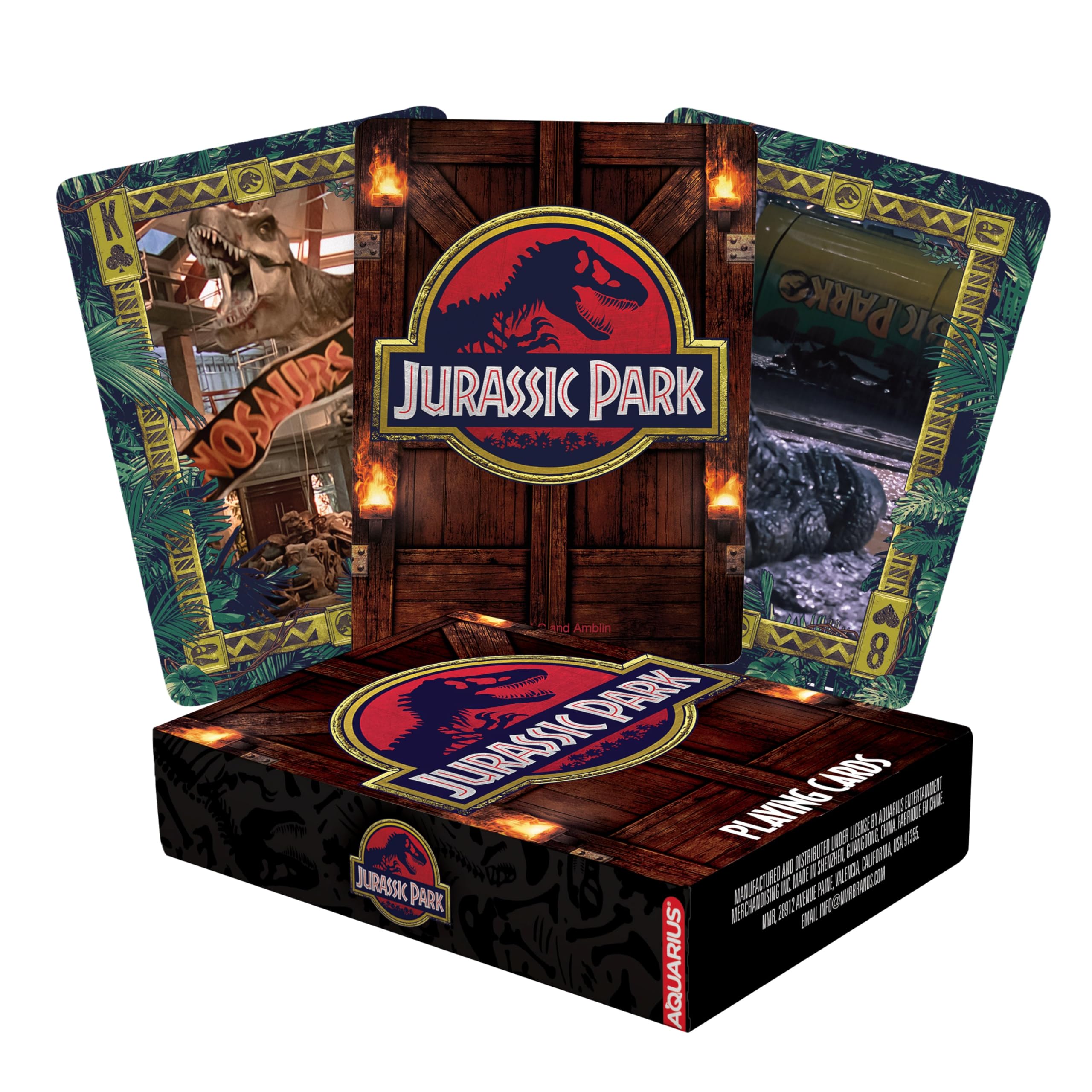 AQUARIUS Jurassic Park Playing Cards - Jurassic Park Themed Deck of Cards for Your Favorite Card Games - Officially Licensed Jurassic Park Merchandise & Collectibles, 2.5 x 3.5