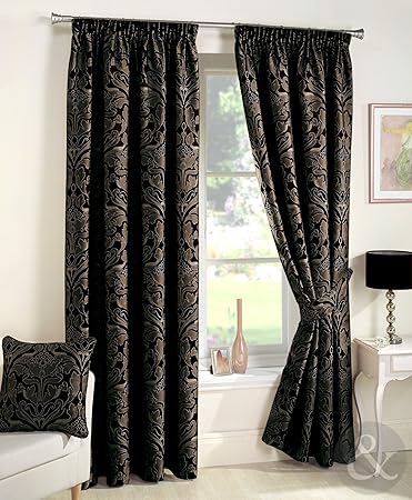 Amazon Com Luxury Jacquard Curtains Heavy Weight Fully Lined