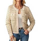 GRACE KARIN Womens Open Front Button Down Long Sleeve Texture Knit Cardigan Sweaters with Pockets
