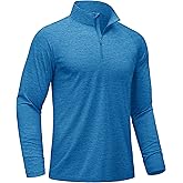 MAGCOMSEN Men's Long Sleeve Shirts Quarter Zip Pullover Athletic Lightweight Sun Shirt Dry Fit for Running Golf Workout