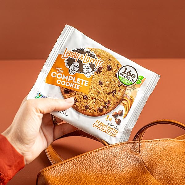 LENNY & LARRY’S COMPLETE PROTEIN COOKIE, [PEANUT BUTTER CHOCOLATE CHIP], CHEWY SOFT BAKED, 16G PLANT PROTEIN, VEGAN, NON-GMO, HIGH FIBER, [4 OUNCE] COOKIE (PACK OF 12)