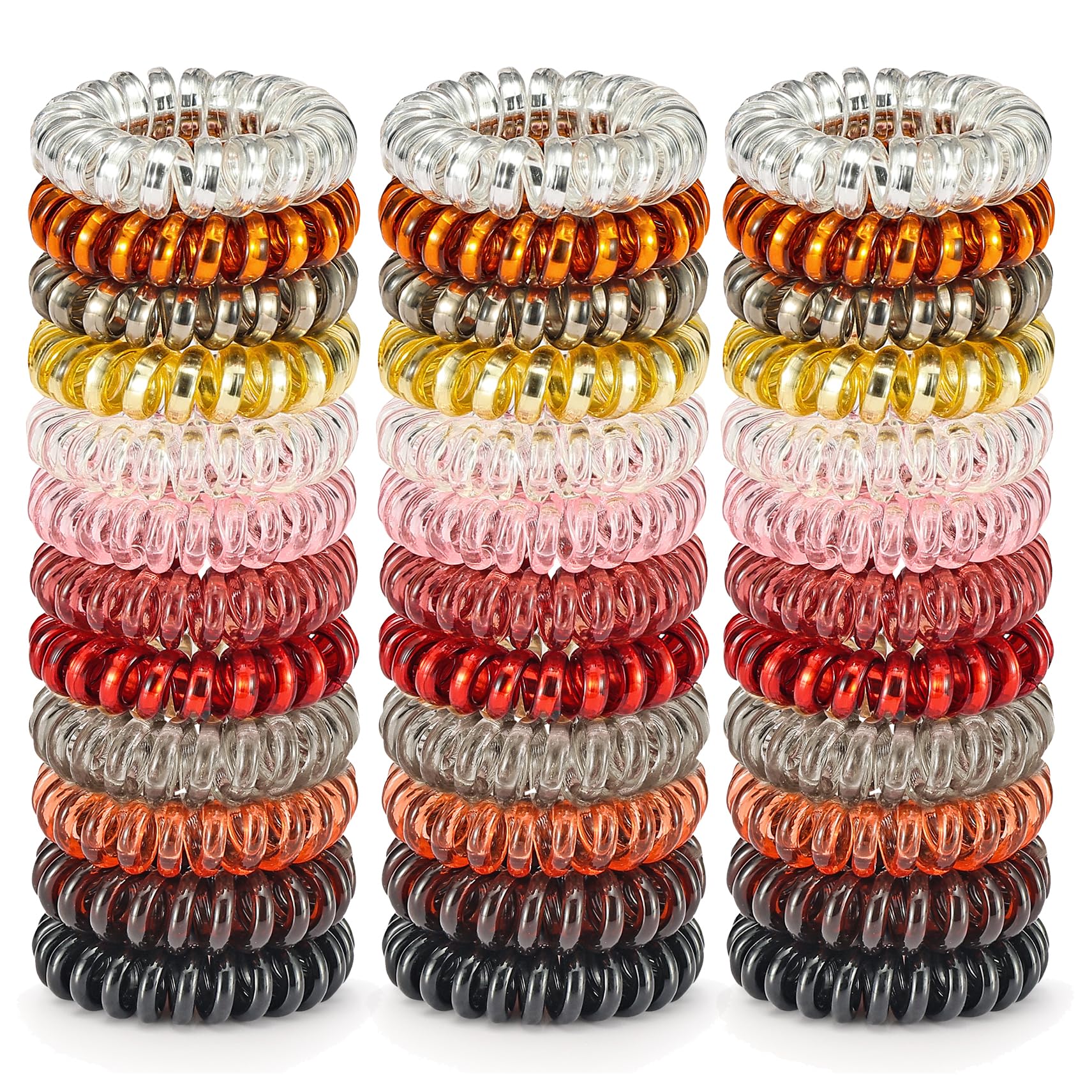 Photo 1 of 20 Pcs Spiral No Crease Coil Phone Cord Hair Ties for Thick Hair - Women Ponytail Holder Elastics