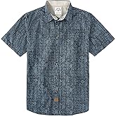 Dubinik® Mens Short Sleeve Button Down Shirts 100% Cotton Plaid Men's Casual Button-Down Shirts with Pocket