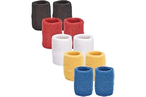 TOURNA Unique Sports Multi Color Pack Sports Wristbands for Basketball Leagues, 5 pair of Wristbands per pack