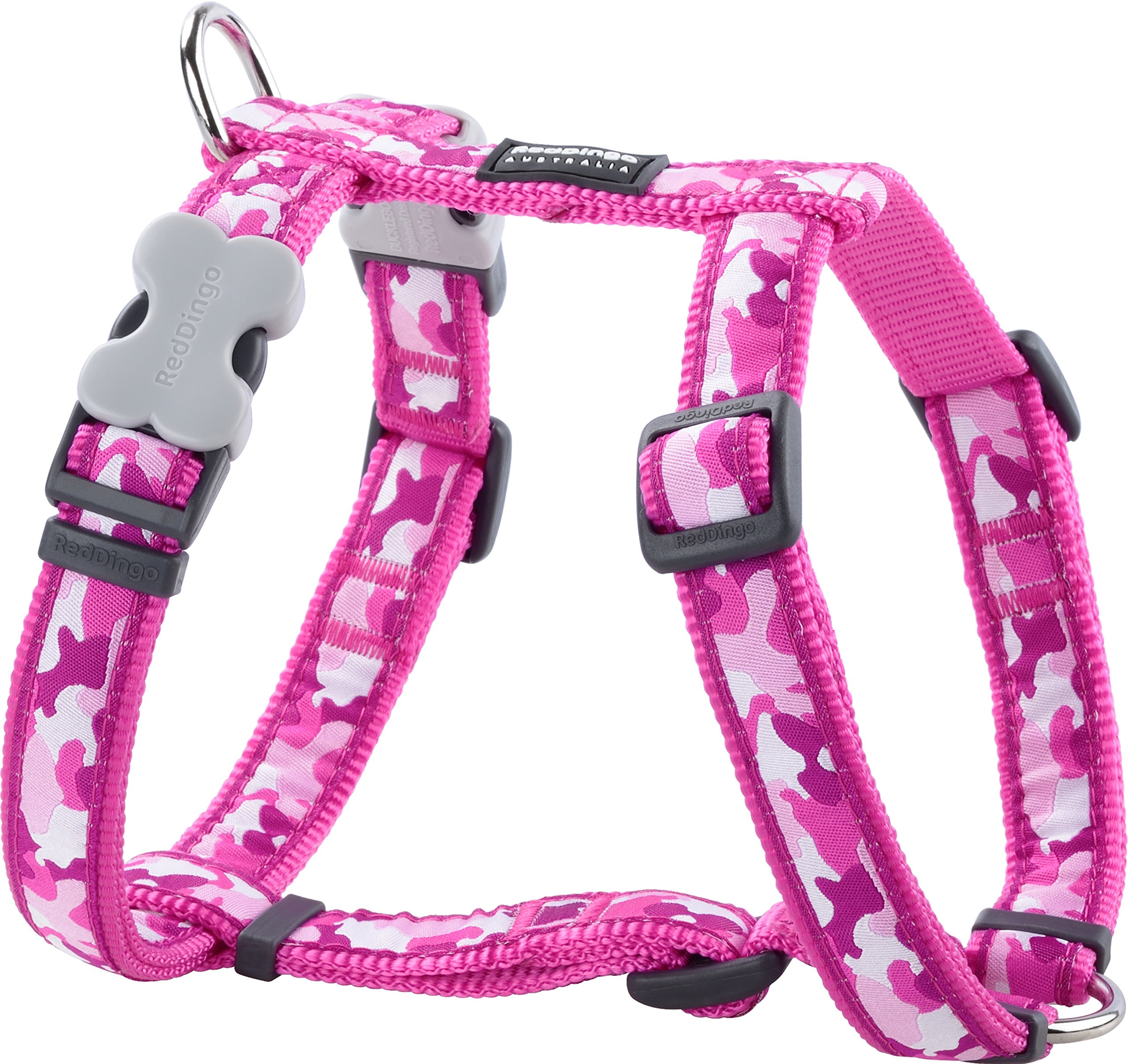 Red Dingo Classic Dog Harness Design, Camouflage Hot Pink, Large 25mm