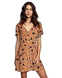 RVCA Women's Avery Woven Short Sleeve Dress, Canyon