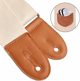 Nefelibata Guitar Strap 2 in Ends 37-63 in Cream with Picks and Straps view 4