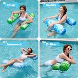 Sloosh 2 Packs Hammock Pool Floats Adults 4-in-1 Blue Green view 3