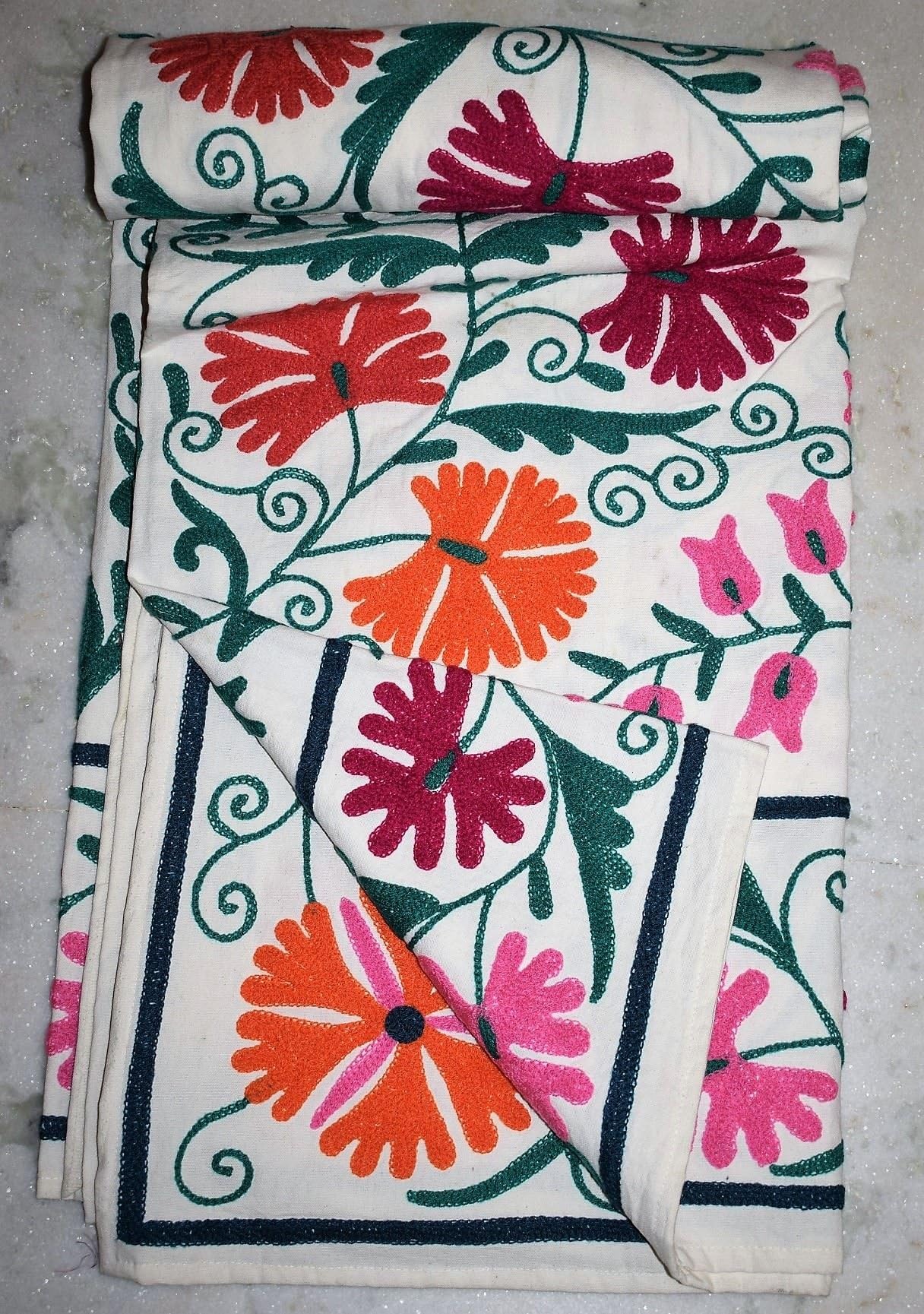 Tribal Asian Textiles LARGE ONE-OF-A KIND STUNNING UZBEK TURKISH OTTOMAN SILK EMBROIDERY SUZANI