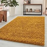 Abaseen Shaggy Rug 60x110 cm Modern Thick Pile Non-Slip Gold