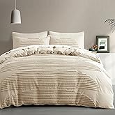 BEDAZZLED King Size Duvet Cover, 5 Pieces Beige Textured Duvet Cover Sets, Soft and Breathable Boho Tufted Bedding Comforter Cover Set for Gifts, Comforter Not Included (Beige, King)