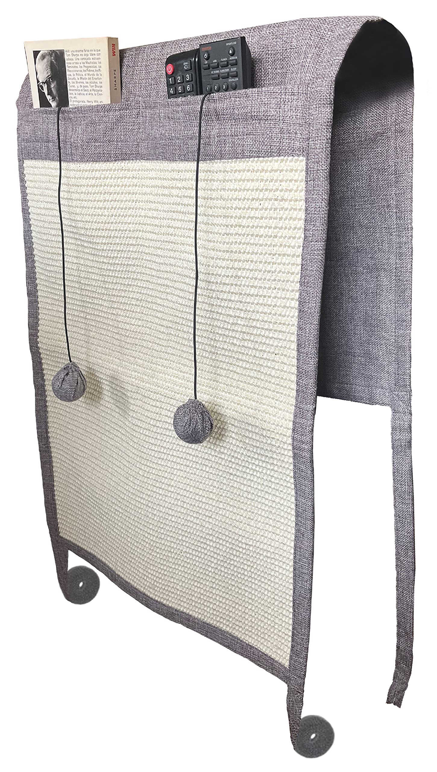 TREKAM Scratcher for Cats with Elastic Toy Balls and Pockets – Sofa Cats Scratch Protector – Natural Sisal Nail Sharpener for Your Kittens – Scratcher that Protects All Types of Furniture