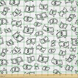 Ambesonne Money Fabric by The Yard, Sketch Style