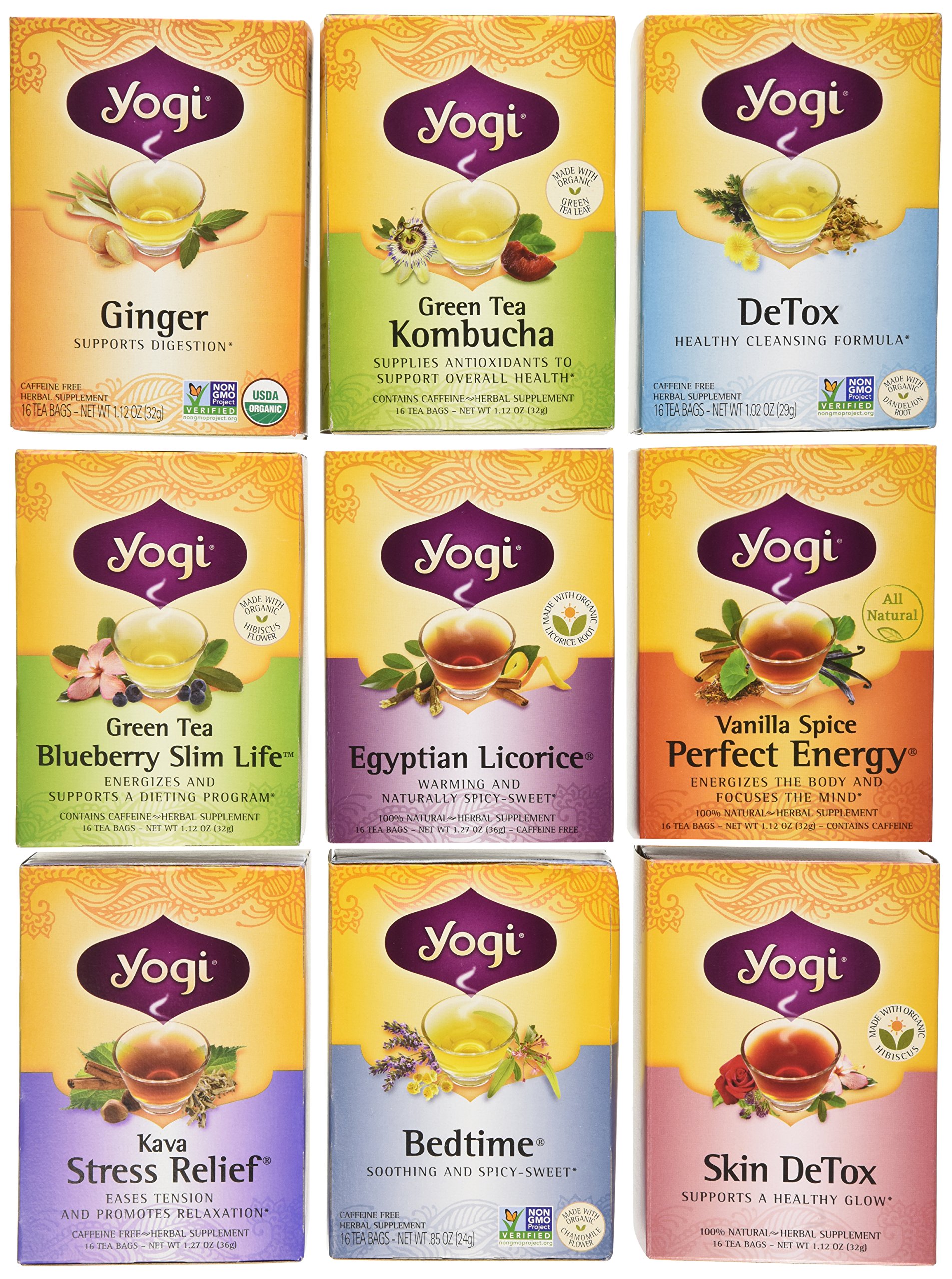 Yogi Tea Office Favorites 6 Flavor Variety Pack (Pack of 6