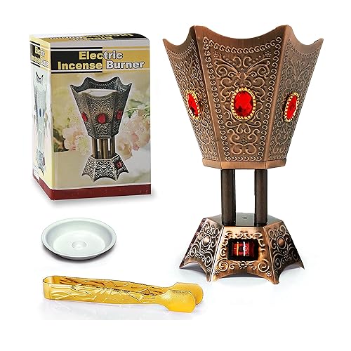 Oud Frankincense Resin Electric Burner, Copper Color 110V for USA
