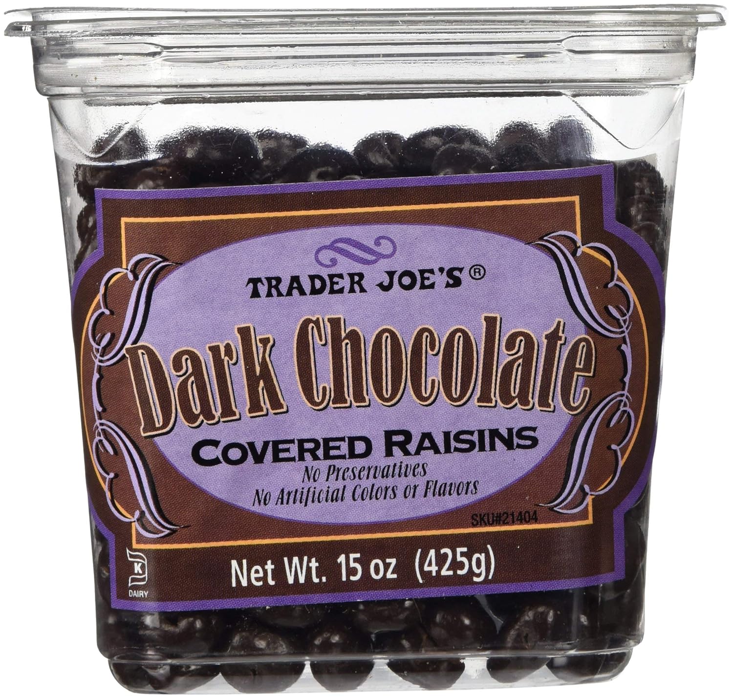 Trader Joes Dark Chocolate Covered Raisins, 2 Pack
