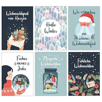 Julkort set u2013 12 kärleksfullt utformade vykort till jul